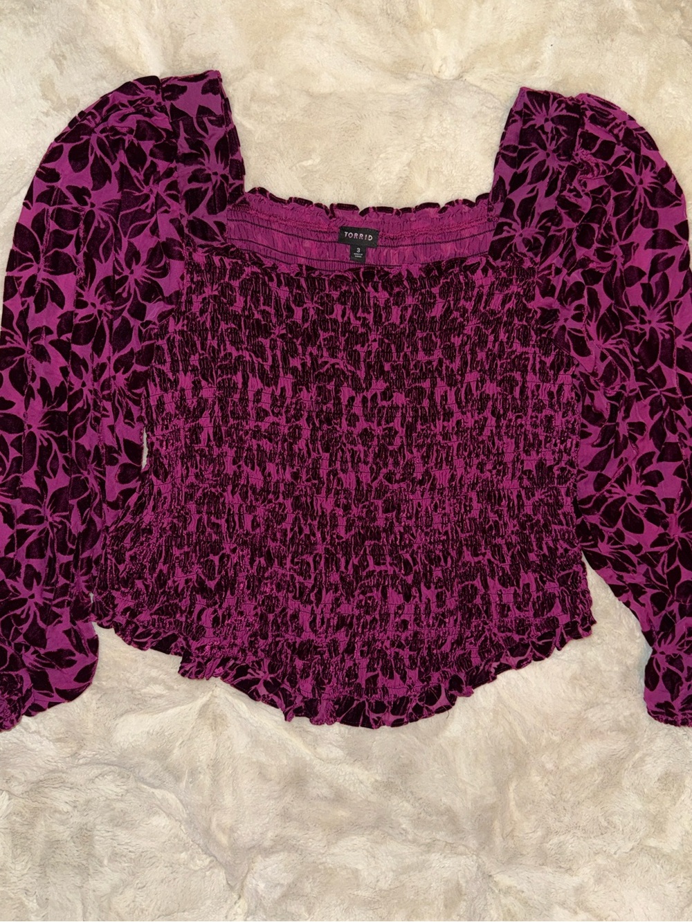 Torrid Velvet Magenta Crop Top